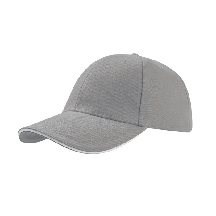 Gorra de algodón de tamaño único con cierre de hebilla 250 g/m2 color gris claro