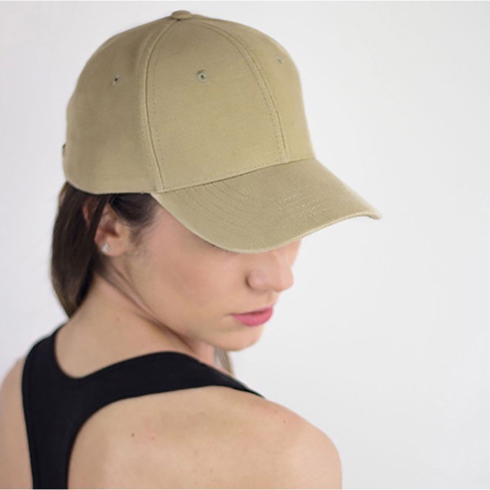 Gorra de algodón cepillado de 6 paneles con cierre de hebilla