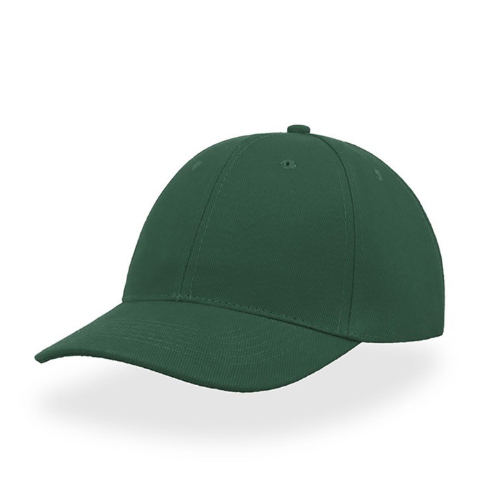 Gorra de algodón cepillado de 6 paneles con cierre de hebilla color verde