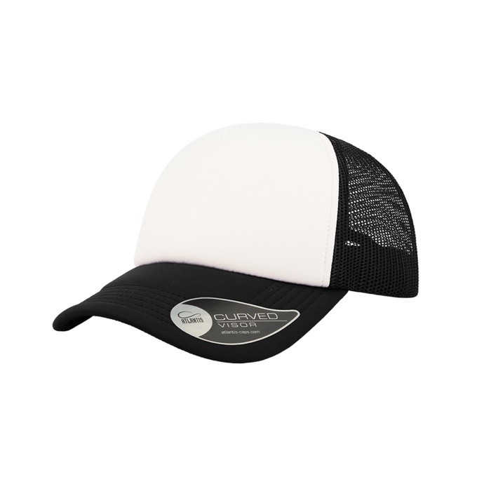 Gorra de poliéster con visera curvada y acolchada de 80 g/m2 color blanco/negro vista 10 Gorra de poliéster con visera curvada y acolchada de 80 g/m2 color blanco/negro vista 10