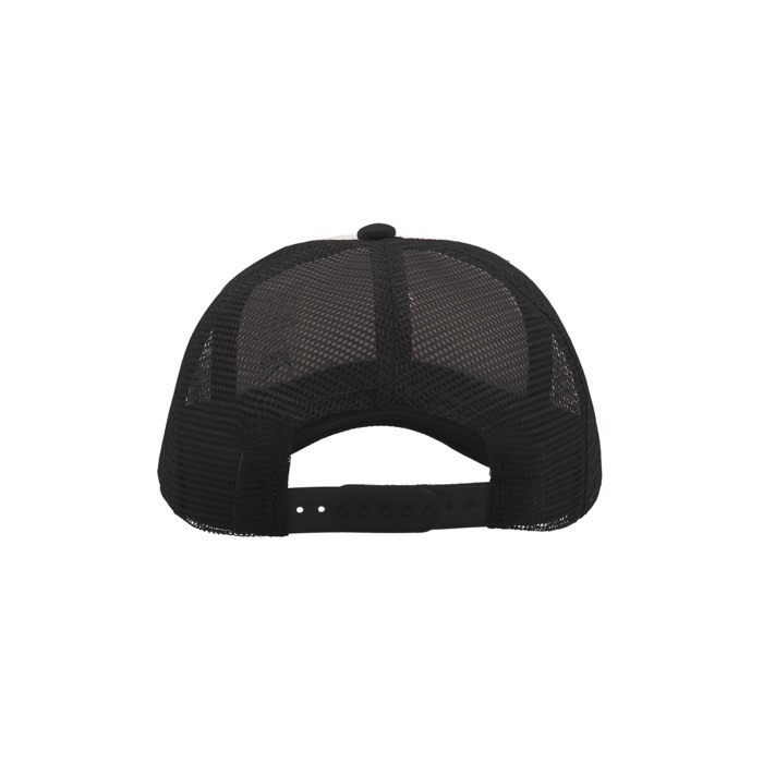 Gorra de poliéster con visera curvada y acolchada de 80 g/m2 color blanco/negro vista 1 Gorra de poliéster con visera curvada y acolchada de 80 g/m2 color blanco/negro vista 1