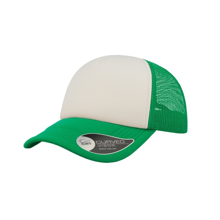 Gorra de poliéster con visera curvada y acolchada de 80 g/m2 color verde Gorra de poliéster con visera curvada y acolchada de 80 g/m2 color verde
