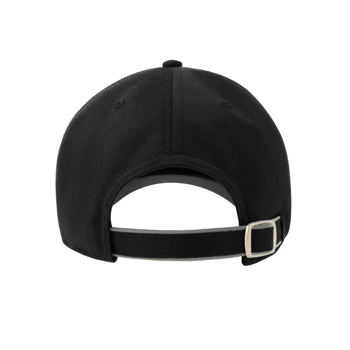 Gorra de poliéster con visera y cierre reflectantes 200 g/m2 color negro vista detalle 2