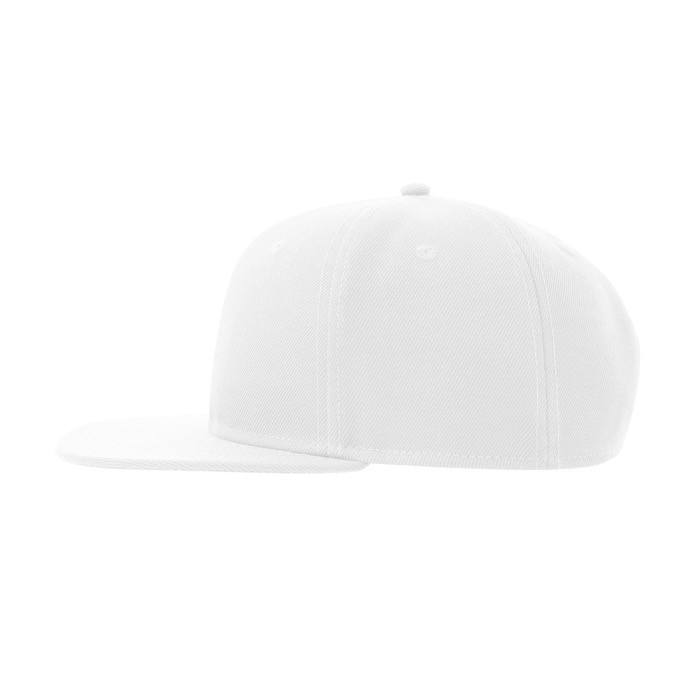 Gorra en sarga de poliéster reciclado con visera plana 300 g/m2 color blanco Gorra en sarga de poliéster reciclado con visera plana 300 g/m2 color blanco