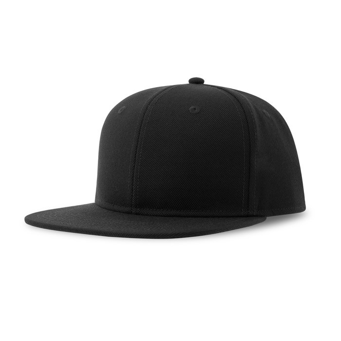 Gorra en sarga de poliéster reciclado con visera plana 300 g/m2 color negro vista 11 Gorra en sarga de poliéster reciclado con visera plana 300 g/m2 color negro vista 11