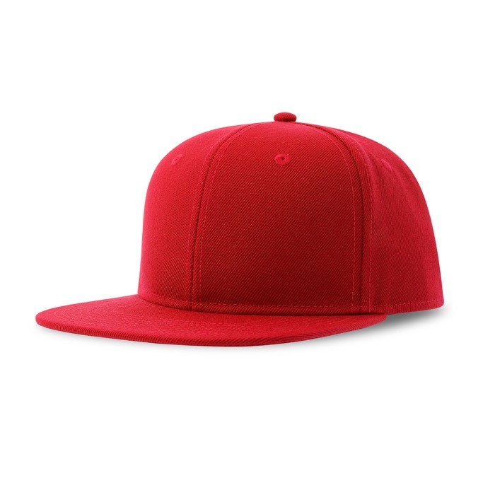 Gorra en sarga de poliéster reciclado con visera plana 300 g/m2 color rojo Gorra en sarga de poliéster reciclado con visera plana 300 g/m2 color rojo