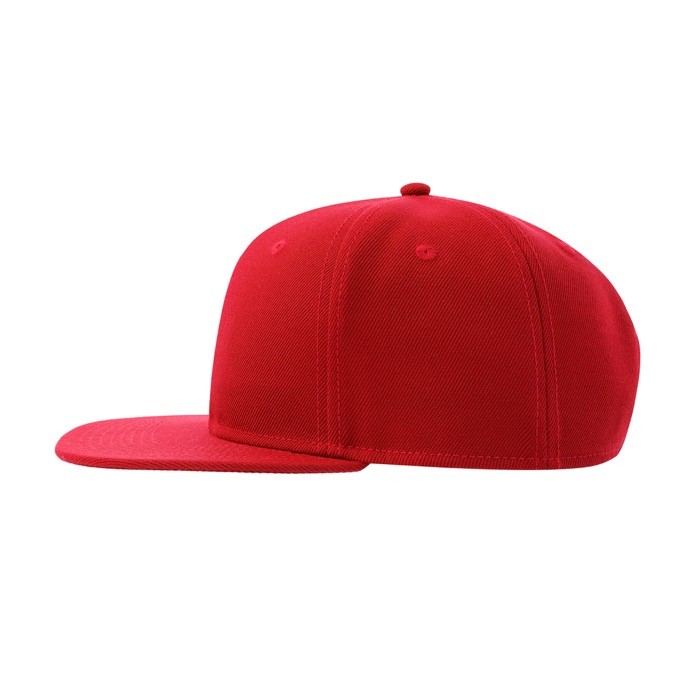 Gorra en sarga de poliéster reciclado con visera plana 300 g/m2 color rojo Gorra en sarga de poliéster reciclado con visera plana 300 g/m2 color rojo