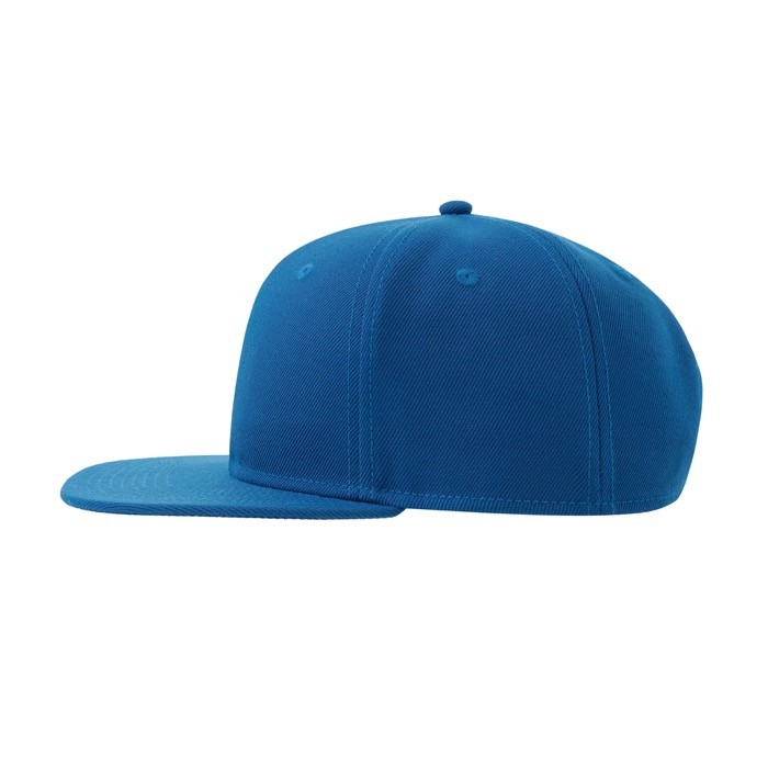 Gorra en sarga de poliéster reciclado con visera plana 300 g/m2 color azul real Gorra en sarga de poliéster reciclado con visera plana 300 g/m2 color azul real
