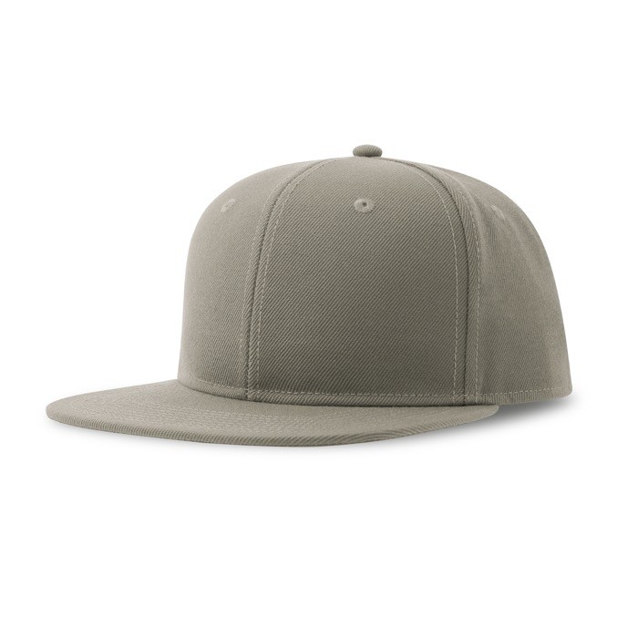 Gorra en sarga de poliéster reciclado con visera plana 300 g/m2 color gris claro Gorra en sarga de poliéster reciclado con visera plana 300 g/m2 color gris claro