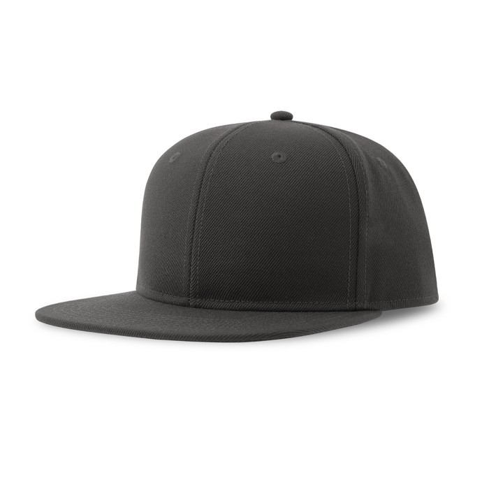Gorra en sarga de poliéster reciclado con visera plana 300 g/m2 color gris oscuro Gorra en sarga de poliéster reciclado con visera plana 300 g/m2 color gris oscuro