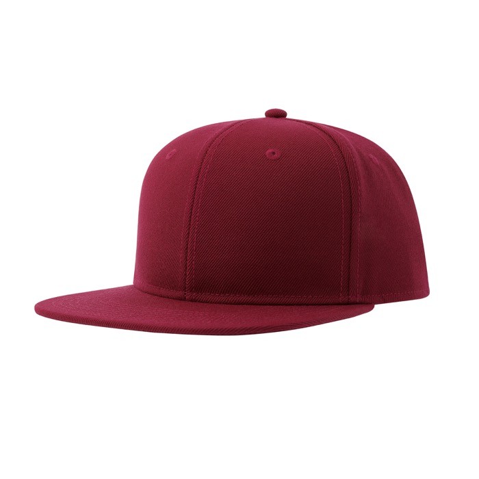 Gorra en sarga de poliéster reciclado con visera plana 300 g/m2 color rojo oscuro Gorra en sarga de poliéster reciclado con visera plana 300 g/m2 color rojo oscuro