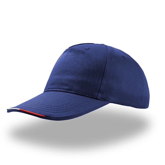 Gorra de algodón de colores con la bandera italiana en la visera