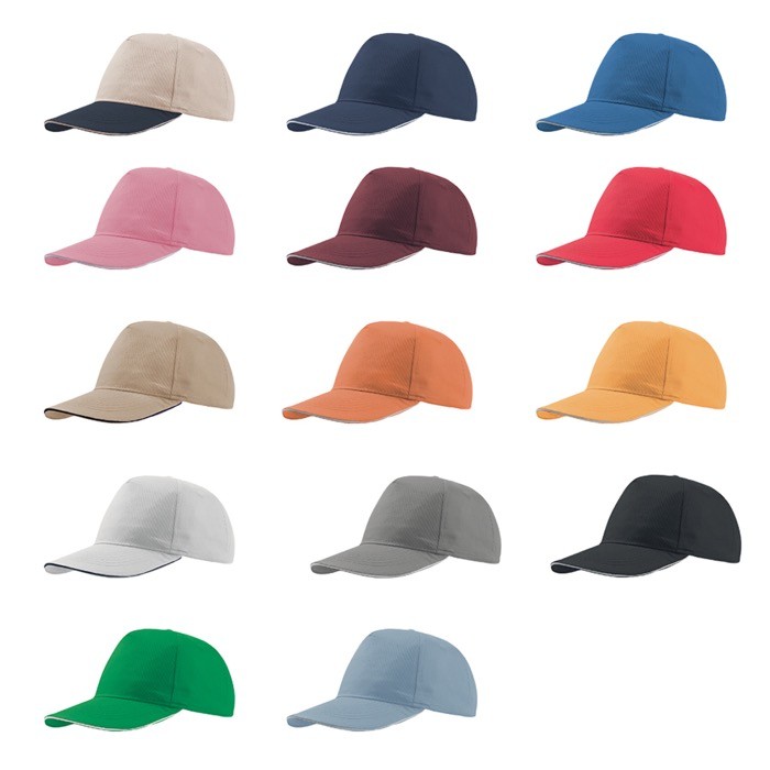 Gorra de algodón ligero con visera de contraste de color 160 g/m2 Gorra de algodón ligero con visera de contraste de color 160 g/m2