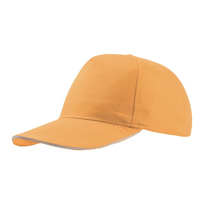 Gorra de algodón ligero con visera de contraste de color 160 g/m2 color amarillo Gorra de algodón ligero con visera de contraste de color 160 g/m2 color amarillo