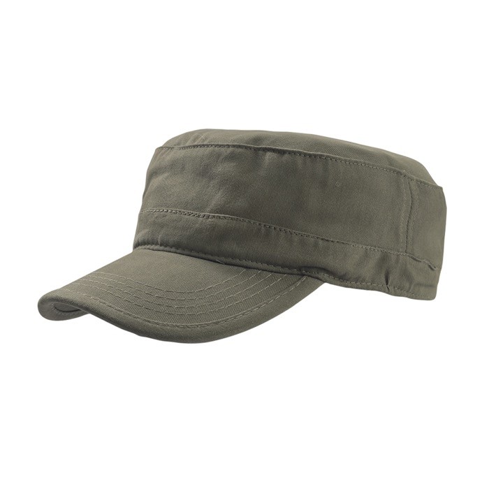 Gorra de algodón de estilo militar con cierre de velcro 235 g/m2 color verde oliva Gorra de algodón de estilo militar con cierre de velcro 235 g/m2 color verde oliva