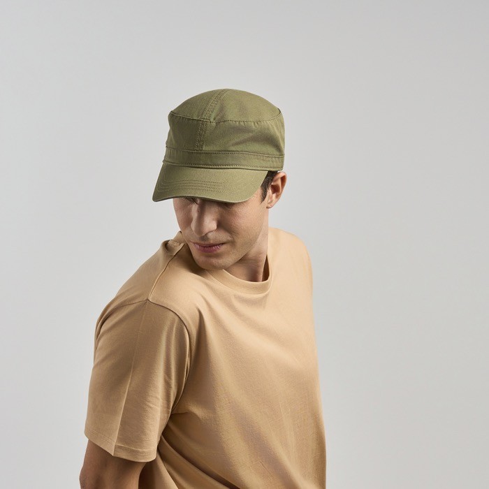 Gorra militar con borde semicurvado en algodón ecológico 280 g/m2 vista 1 Gorra militar con borde semicurvado en algodón ecológico 280 g/m2 vista 1