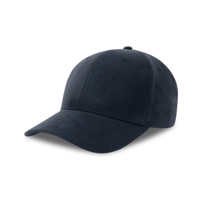 Gorra de poliéster reciclado aterciopelada de 6 paneles 135 g/m2 color azul marino