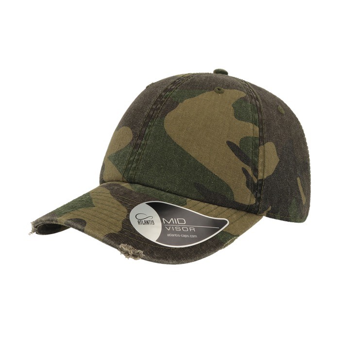 Gorra de algodón de estilo americano 90s con desgaste 280 g/m2 color camouflage Gorra de algodón de estilo americano 90s con desgaste 280 g/m2 color camouflage