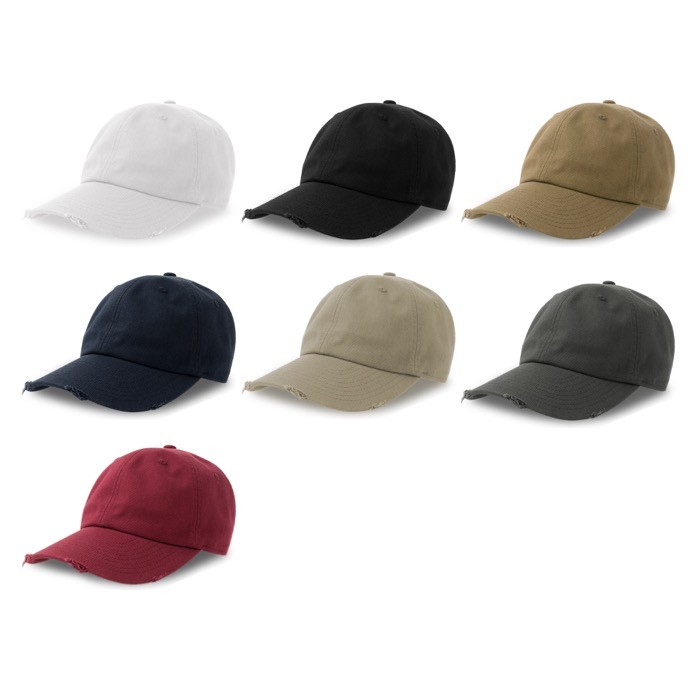 Gorra de algodón de estilo americano 90s con desgaste 280 g/m2 vista con varios colores Gorra de algodón de estilo americano 90s con desgaste 280 g/m2 vista con varios colores