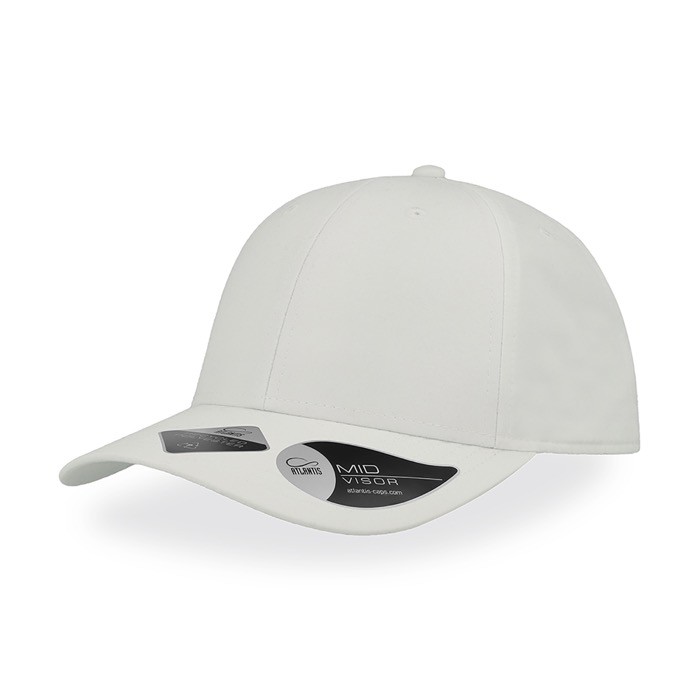 Gorra hecha de botellas de plástico con visera curvada 115 g/m2 color blanco