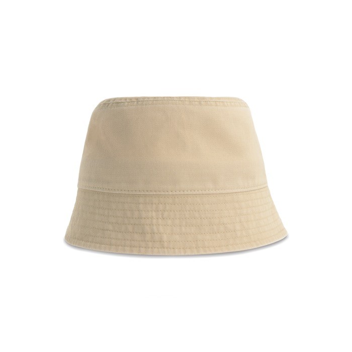 Gorro estilo bob de algodón reciclado con dos ojales 260 g/m2 color caqui