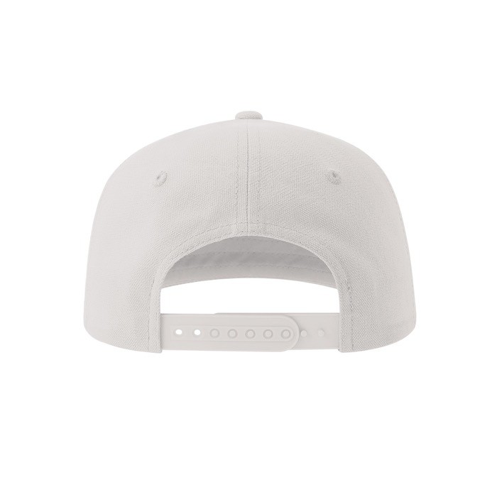 Gorra vintage de algodón reciclado con visera plana 260 g/m2 color blanco vista detalle 2