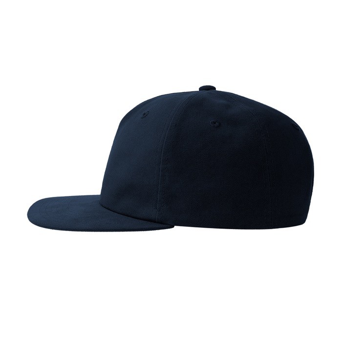 Gorra vintage de algodón reciclado con visera plana 260 g/m2 color azul marino
