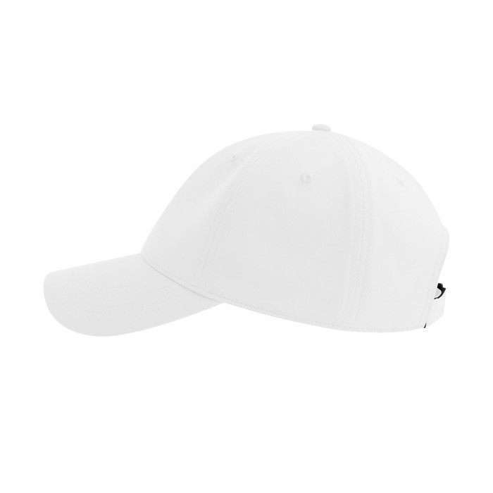 Gorra de poliéster reciclado y elastano con dry tech 195 g/m2 color blanco