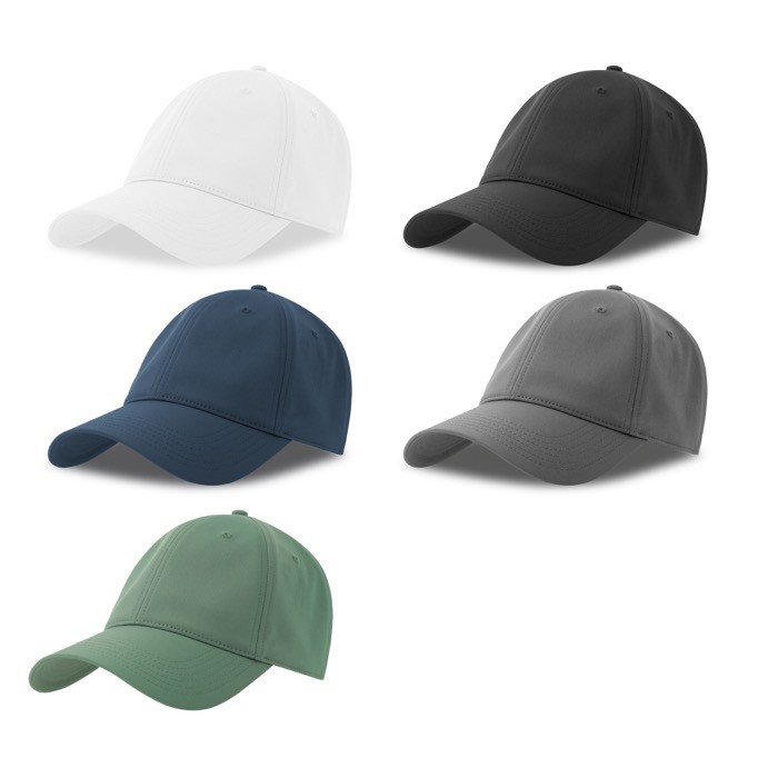 Gorra de poliéster reciclado y elastano con dry tech 195 g/m2 vista con varios colores