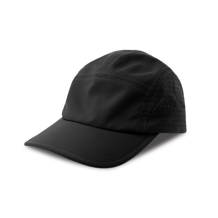 Gorra deportiva de poliéster reciclado con banda anti sudor 105 g/m2 color negro vista 11 Gorra deportiva de poliéster reciclado con banda anti sudor 105 g/m2 color negro vista 11