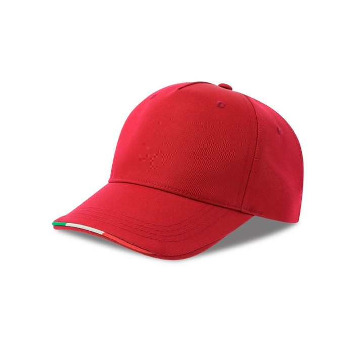Gorra de béisbol de poliéster reciclado con visera italiana 220 g/m2 color rojo
