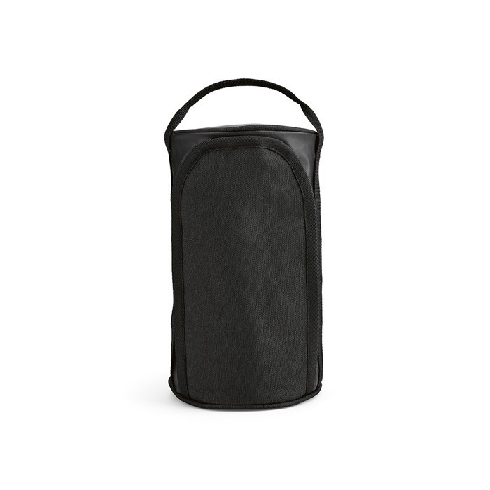 Neceser de poliéster reciclado y RPET repelente al agua color negro vista frontal