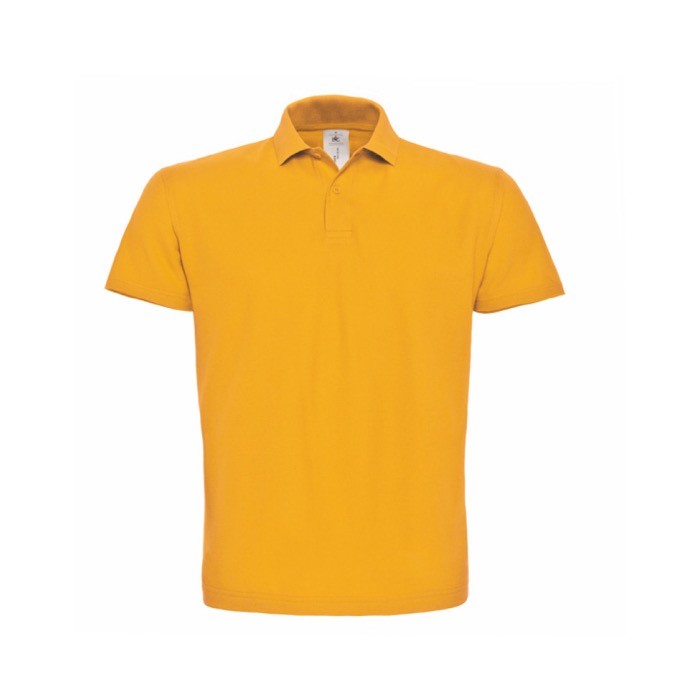 Polo de algodón de piqué para hombre con 2 botones 180 g/m2 B&C color amarillo oscuro
