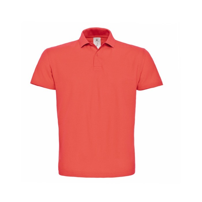 Polo de algodón de piqué para hombre con 2 botones 180 g/m2 B&C color coral