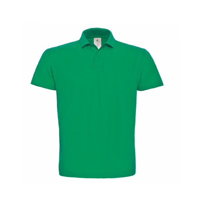 Polo de algodón de piqué para hombre con 2 botones 180 g/m2 B&C color verde