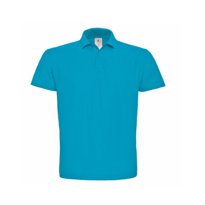 Polo de algodón de piqué para hombre con 2 botones 180 g/m2 B&C color aguamarina