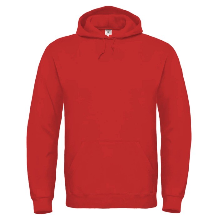 Sudadera de hombre de algodón y poliéster con capucha 280 g/m2 B&C color rojo Sudadera de hombre de algodón y poliéster con capucha 280 g/m2 B&C color rojo