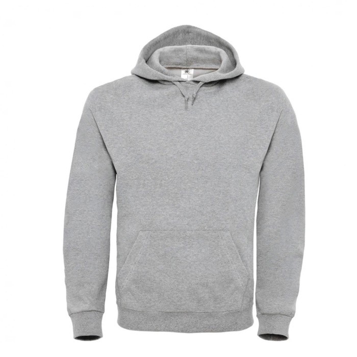 Sudadera de hombre de algodón y poliéster con capucha 280 g/m2 B&C color gris claro Sudadera de hombre de algodón y poliéster con capucha 280 g/m2 B&C color gris claro