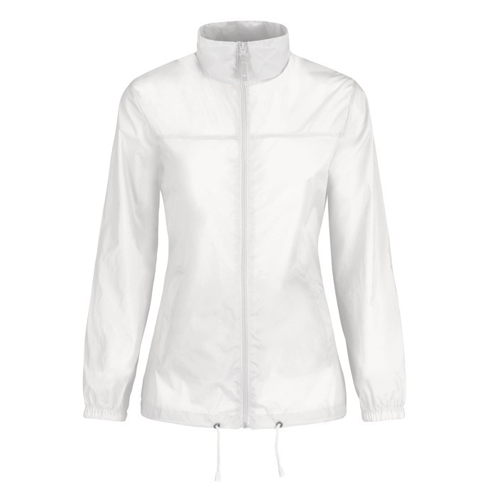 Cortaviento de nylon ajustable para mujer repelente al agua B&C color blanco