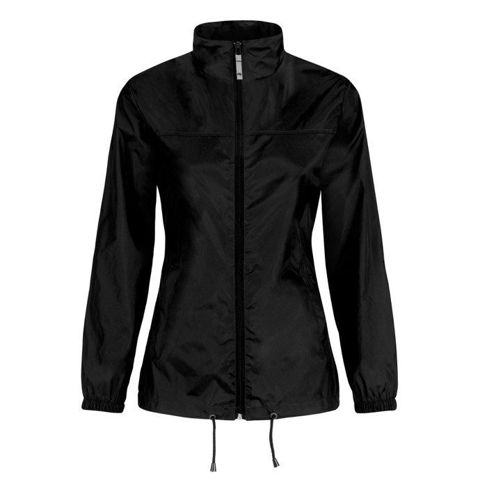 Cortaviento de nylon ajustable para mujer repelente al agua B&C color negro vista 11