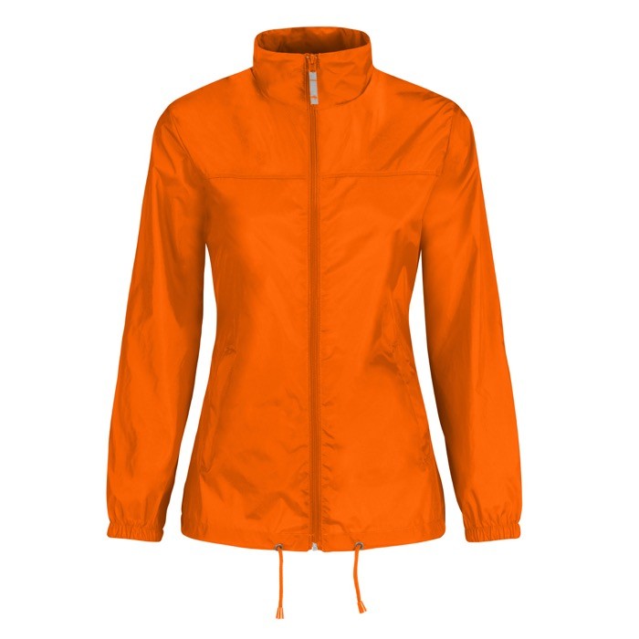 Cortaviento de nylon ajustable para mujer repelente al agua B&C color naranja
