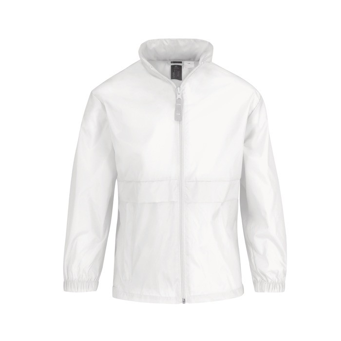 Cortaviento infantil de nylon ajustable repelente al agua B&C color blanco Cortaviento infantil de nylon ajustable repelente al agua B&C color blanco