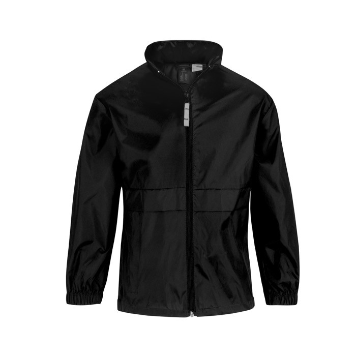 Cortaviento infantil de nylon ajustable repelente al agua B&C color negro vista 11 Cortaviento infantil de nylon ajustable repelente al agua B&C color negro vista 11