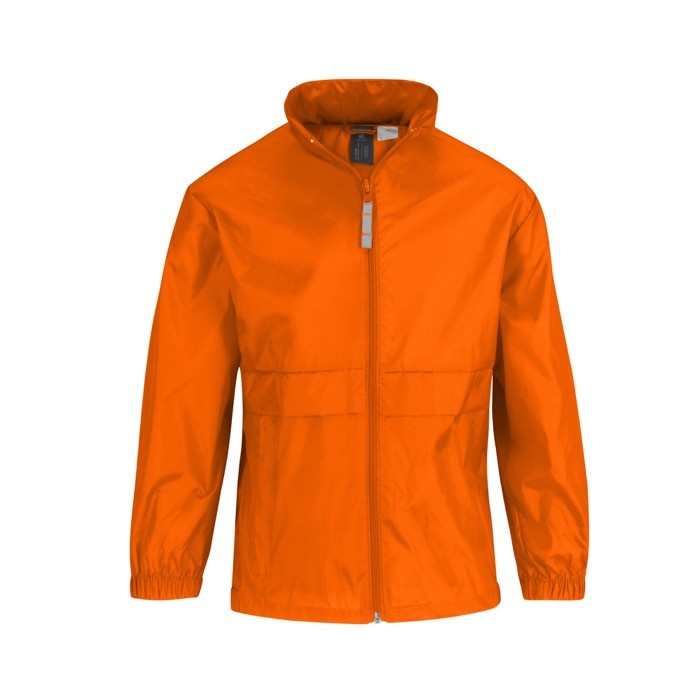 Cortaviento infantil de nylon ajustable repelente al agua B&C color naranja Cortaviento infantil de nylon ajustable repelente al agua B&C color naranja