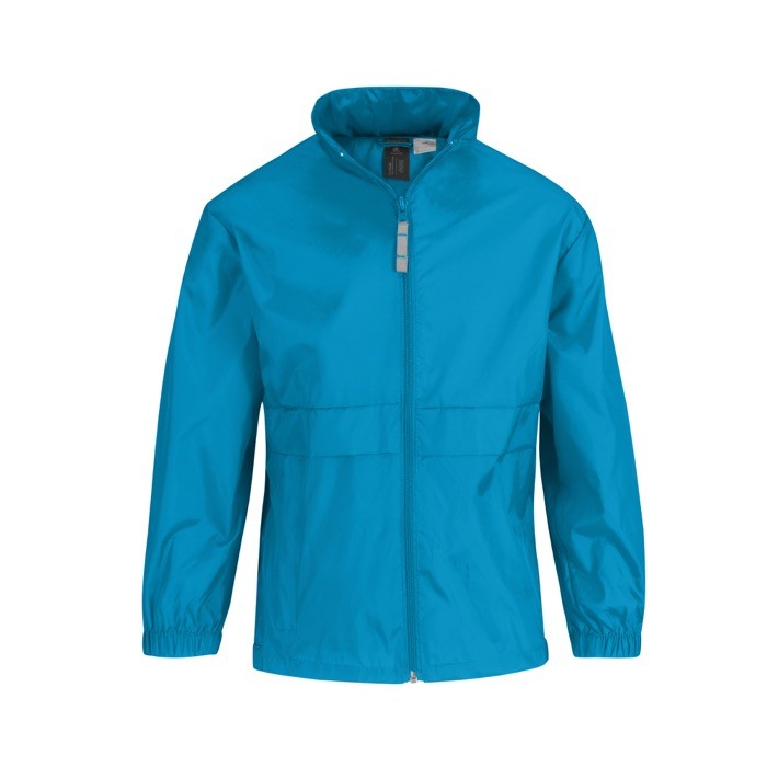 Cortaviento infantil de nylon ajustable repelente al agua B&C color aguamarina Cortaviento infantil de nylon ajustable repelente al agua B&C color aguamarina