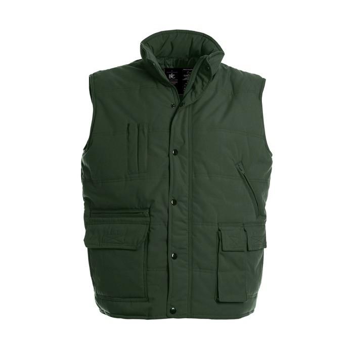 Chaleco de explorador de poliéster térmico e impermeable 285 g/m2 B&C color verde oliva Chaleco de explorador de poliéster térmico e impermeable 285 g/m2 B&C color verde oliva