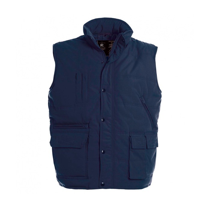 Chaleco de explorador de poliéster térmico e impermeable 285 g/m2 B&C color azul marino Chaleco de explorador de poliéster térmico e impermeable 285 g/m2 B&C color azul marino