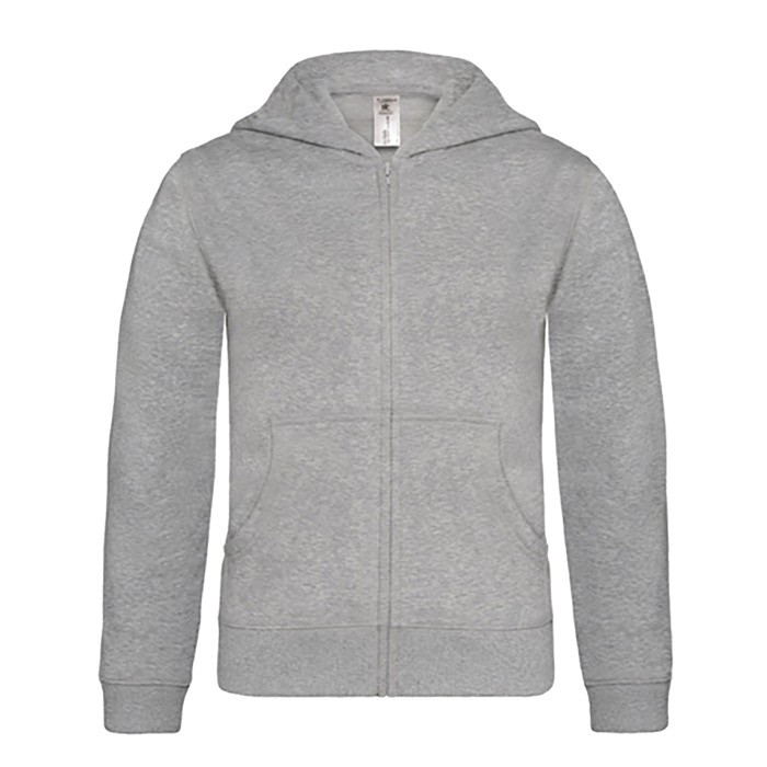 Sudadera infantil de algodón y poliéster con capucha 280 g/m2 B&C color gris claro Sudadera infantil de algodón y poliéster con capucha 280 g/m2 B&C color gris claro