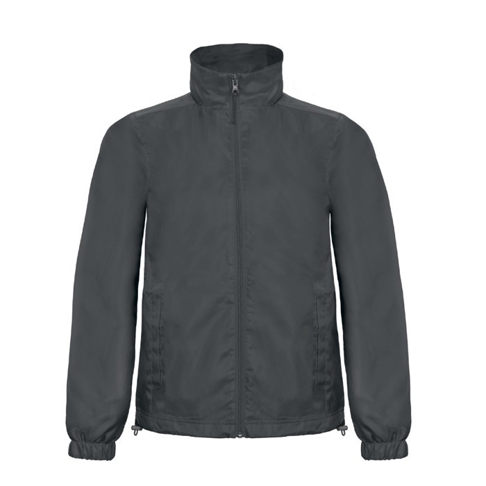 Chaqueta de poliéster para hombre cortaviento e impermeable B&C color gris oscuro Chaqueta de poliéster para hombre cortaviento e impermeable B&C color gris oscuro