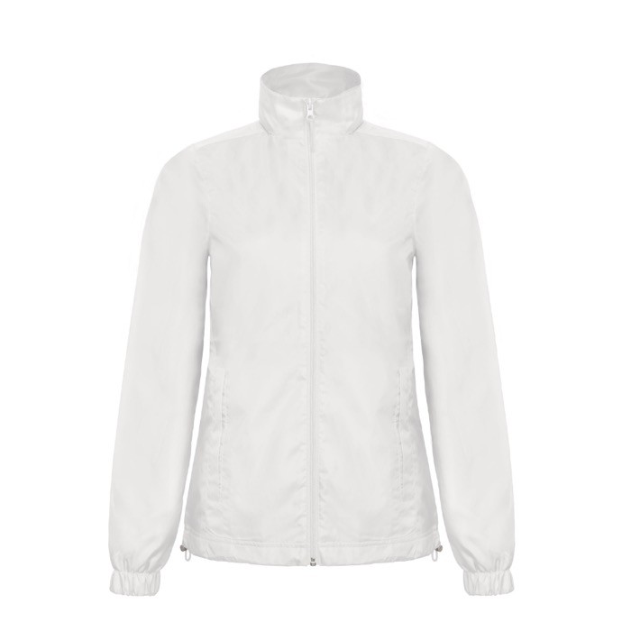 Chaqueta de poliéster para mujer impermeable y cortaviento B&C color blanco Chaqueta de poliéster para mujer impermeable y cortaviento B&C color blanco